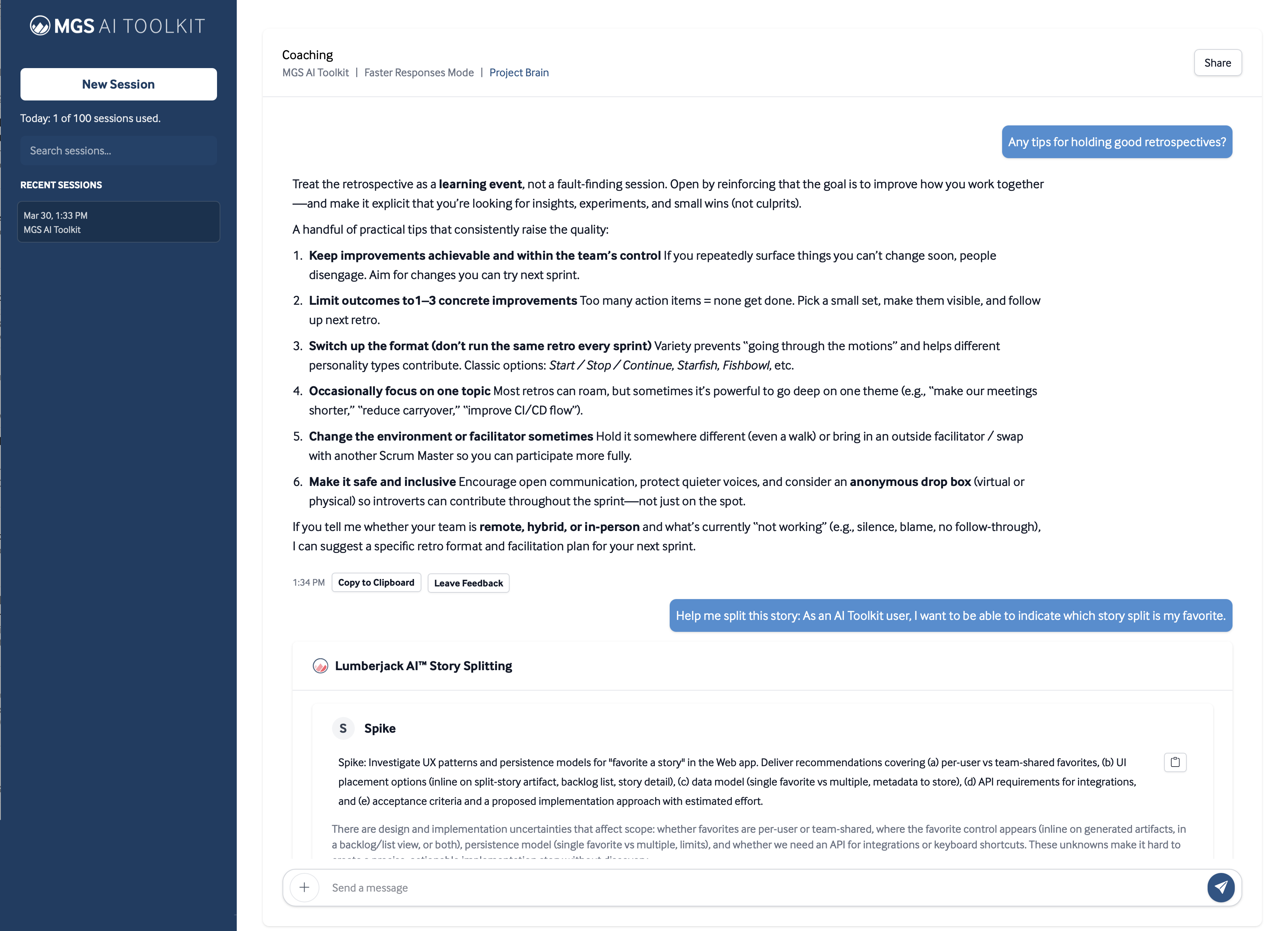 MGS AI Toolkit screenshot