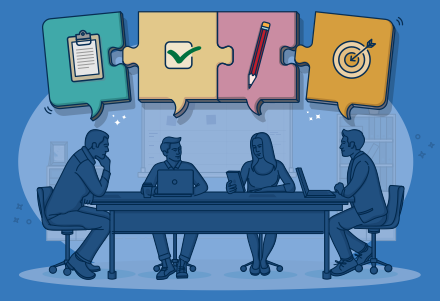 Illustration representing private team training and planning